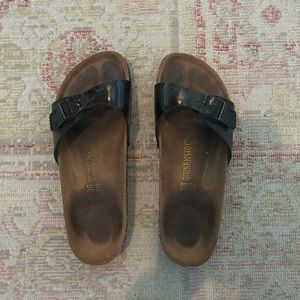 Single Strap Black Birkenstocks